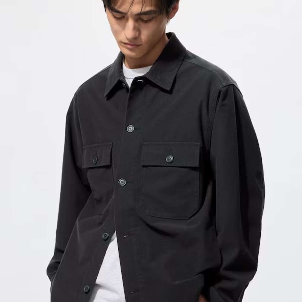 Uniqlo Black Jersey Long Sleeve Over Shirt